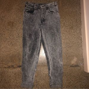 Vintage Black Acid Wash High Waisted Jeans